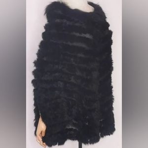 Genuine Rabbit Fur Cape by Tourance Luxurious Surroundings. One size blk